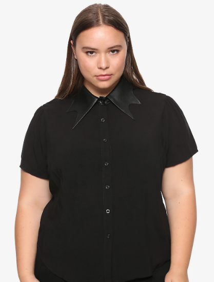 plus size black button up shirt
